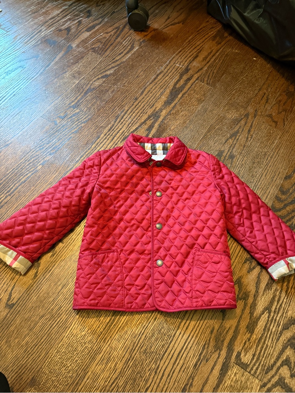 Burberry Red Quilted Kids Puffer Jacket